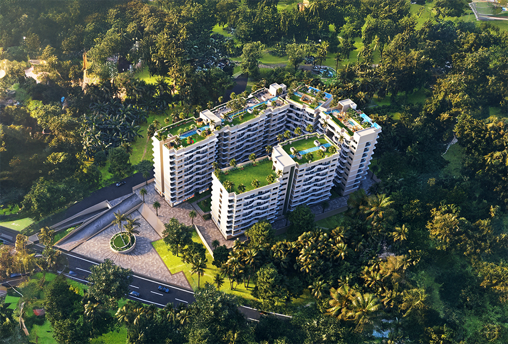 Studio, 1 & 2 BHK Apartments for Sale in GHD Sky Park South Goa