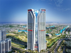 Aspire by Danube is a mixed‑use tower in Dubai Sports City