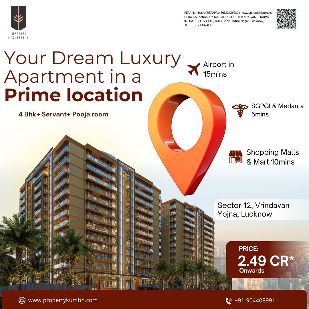 Luxury 4 BHK Flats in Vrindavan Yojna Lucknow | Imperial Residencia