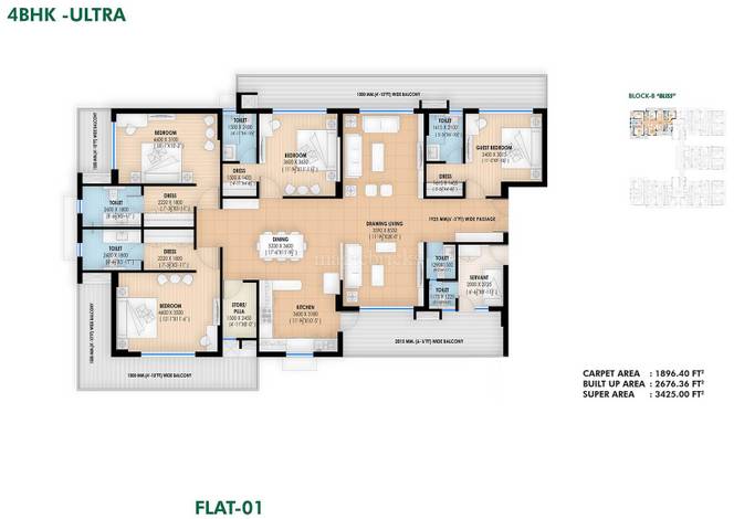 4 BHK Flat for Sale in Vrindavan Yojana, Lucknow