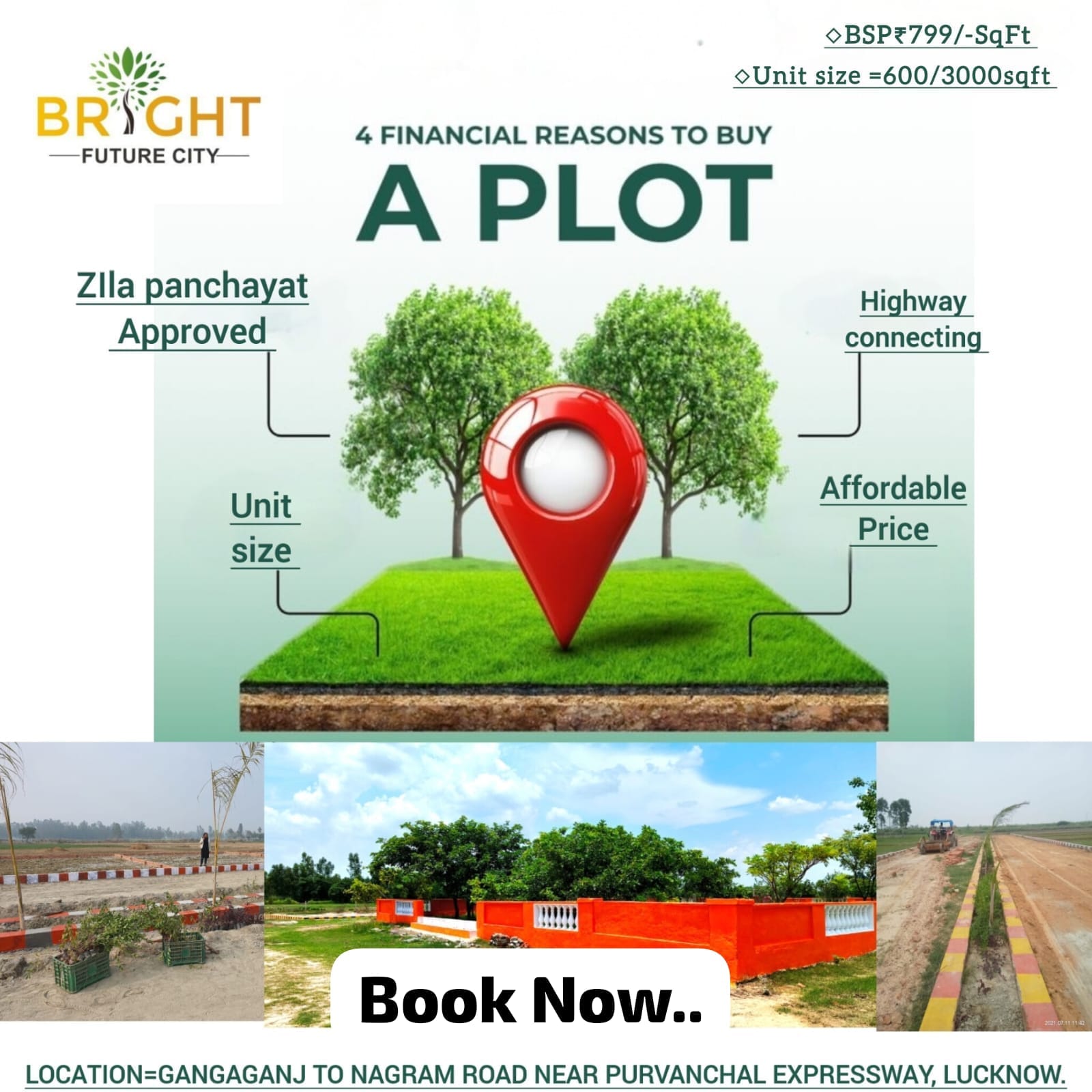 Buy Approve Plots in Gangagaj Sultanpur Road Lucknow – Bright Future City