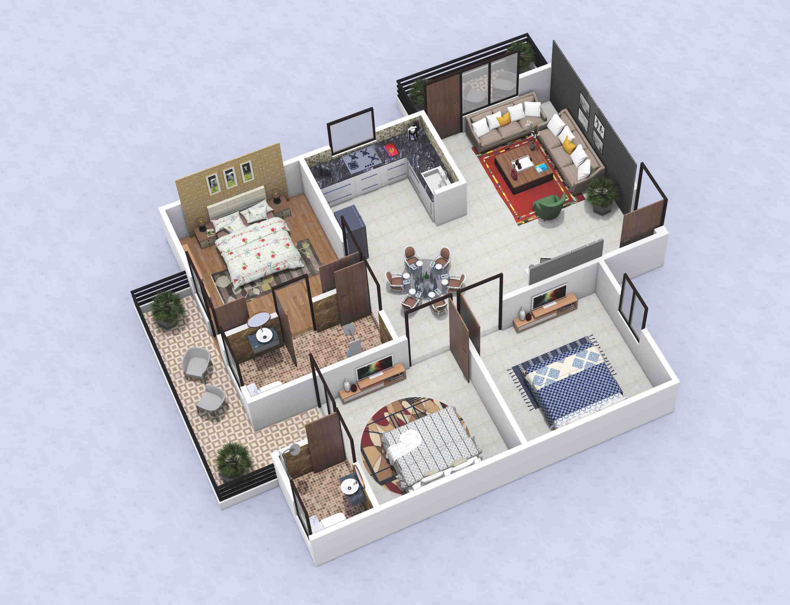 3 BHK Flats in Lucknow for Sale under 50 Lakhs at Sai Kohinoor Grand
